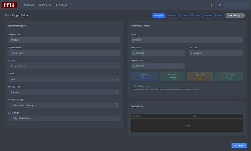 Project App Dark Mode